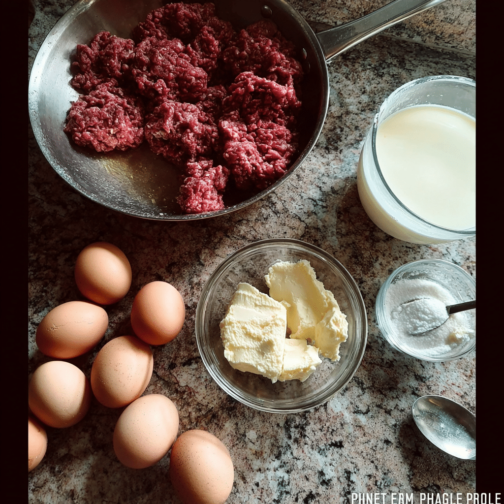 Carnivore casserole ingredients raw and prepped