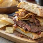 Carnivore sandwich recipe with ribeye and lamb belly